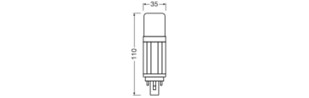 LEDVANCE LED-Röhrenlampe G24D 5,5W 6500K DULUX LED D13 VT EM & AC MAINS V 5. ws