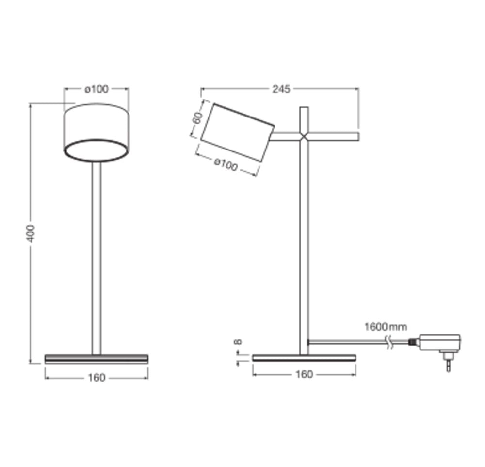 LEDVANCE LED-Wohnraumleuchte 12W 3000K Decor Kyoto Table 12W 930 Touch DIM 350l