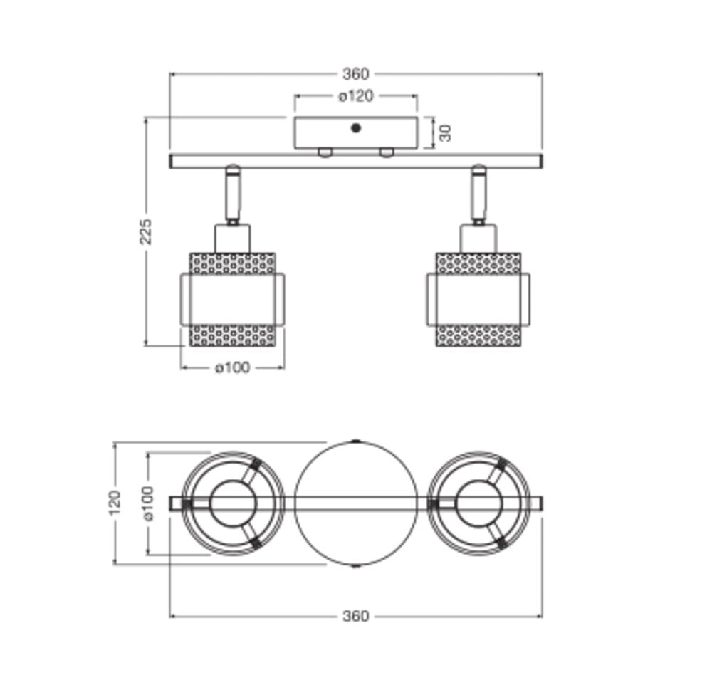 LEDVANCE LED-Anbauleuchte 5,6W 2700K sw Decor Spot Hornet 2X2.8W 827 E14 Bl