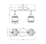 LEDVANCE LED-Anbauleuchte 5,6W 2700K sw Decor Spot Hornet 2X2.8W 827 E14 Bl