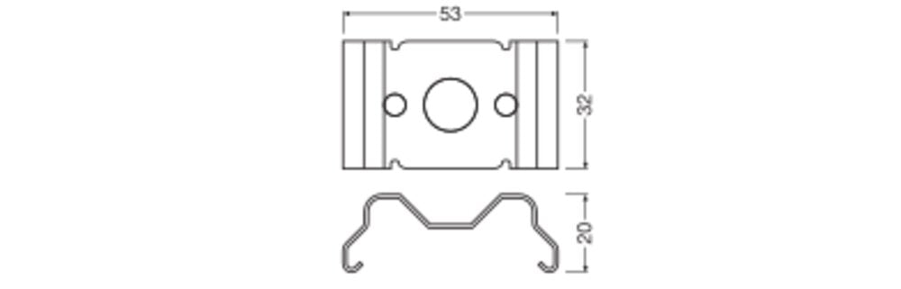 LEDVANCE Befestigungsset si ST L53mm DP MAX MOUNTING BRACKET CLAMPS V4A B20mm