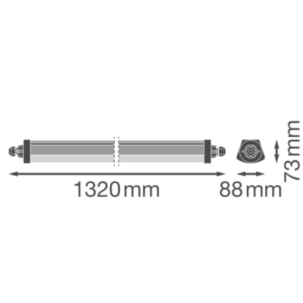 LEDVANCE LED-Feuchtraumleuchte 20-34W gr DP FLEX EL 1200 P 34W ML 830 IP66 3000K