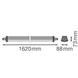 LEDVANCE LED-Feuchtraumleuchte 23-42W gr DP FLEX EL 1500 P 42W ML 830 IP66 3000K