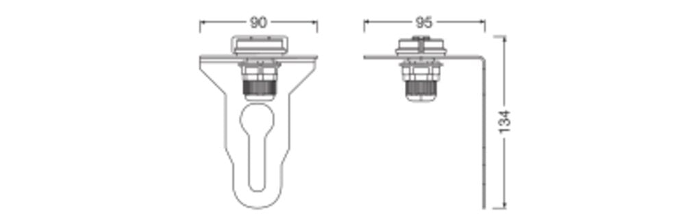 LEDVANCE Befestigungsset ws ST L95mm FL FLEX ADAPTER SOCKET ZHAGA B90mm