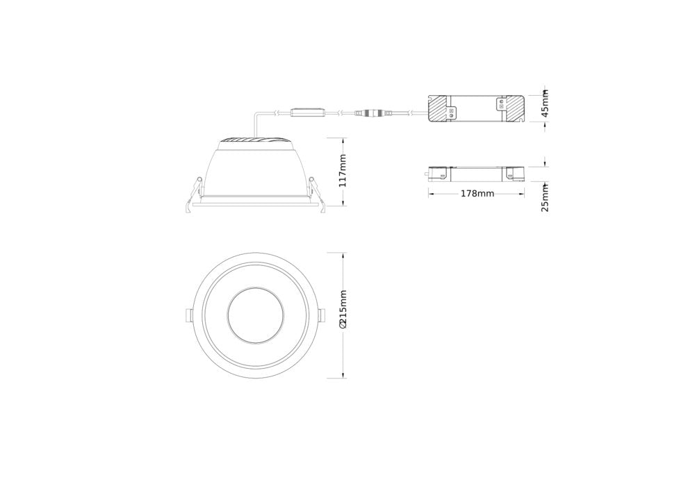 LEDVANCE LED-Einbaustrahler 30W EVG 1LED DL CMFT ZB D200 P 30W 93040 U19 WT ws