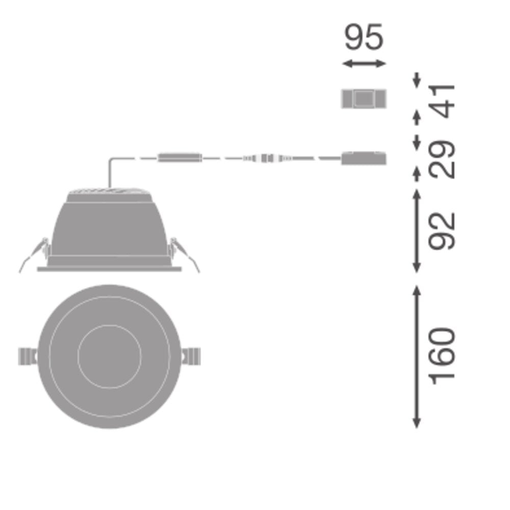 LEDVANCE LED-Einbaustrahler 10-15W Konv DL CMFT HE D150 P 15W ML 840 U19 WT 1LED