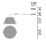 LEDVANCE LED-Einbaustrahler 15-25W Konv DL CMFT HE D200 P 25W ML 830 U19 WT 1LED
