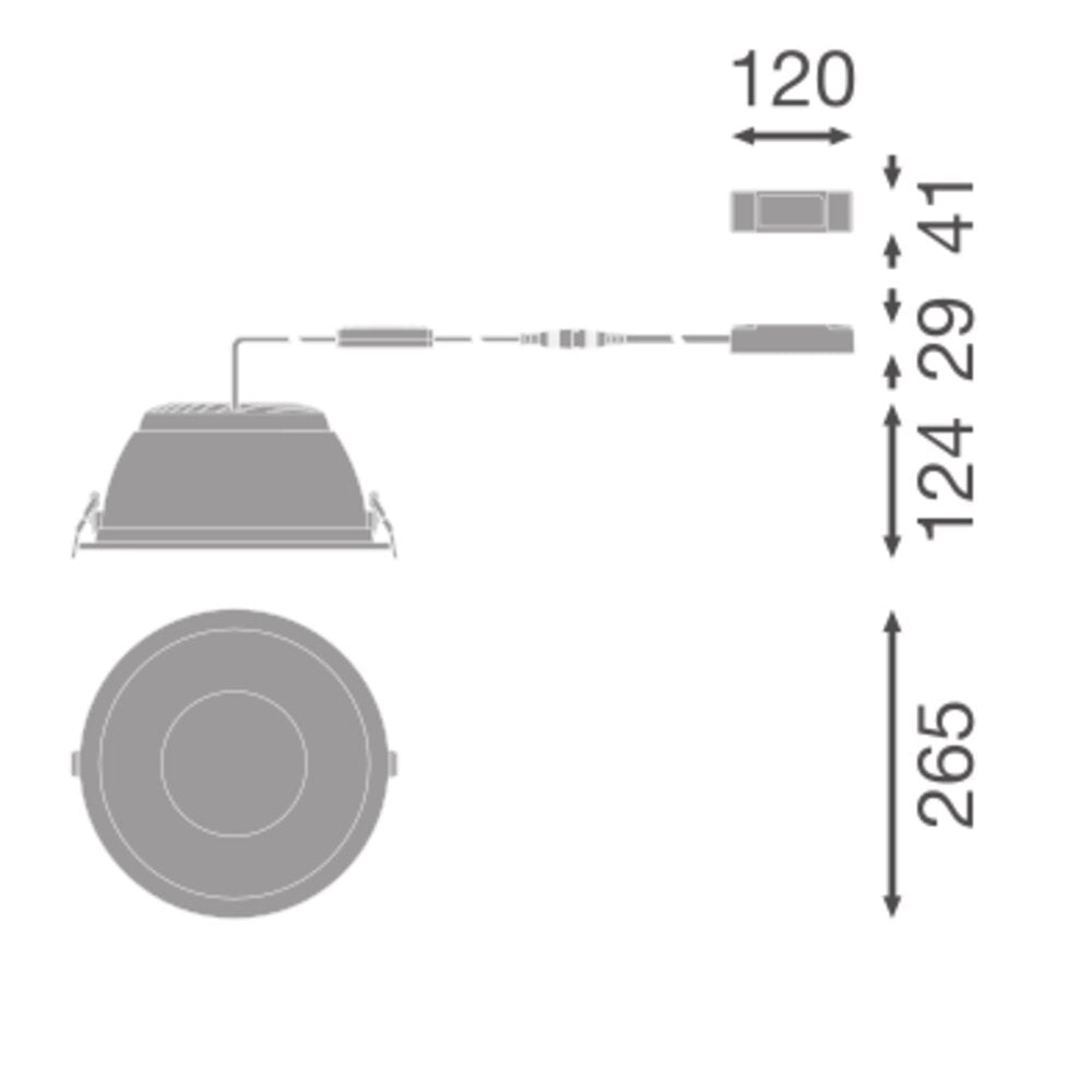 LEDVANCE LED-Einbaustrahler 25-36W Konv DL CMFT HE D250 P 36W ML 830 U19 WT 1LED