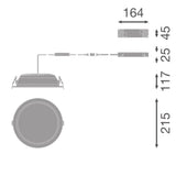 LEDVANCE LED-Einbaustrahler 15-25W Konv DL CMFT HE DA D200 P 25W 830 U19 WT DALI