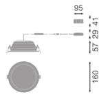 LEDVANCE LED-Einbaustrahler 10-15W Konv DL CMFT HE D150 P 15W ML 840 OP WT 1LED