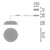 LEDVANCE LED-Einbaustrahler 15-25W Konv DL CMFT HE D200 P 25W ML 830 OP WT 1LED