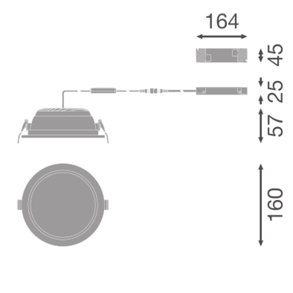 LEDVANCE LED-Einbaustrahler 10-15W Konv DL CMFT HE DA D150 P 15W 830 OP WT DALI