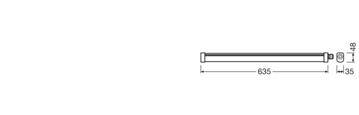 LEDVANCE LED-Feuchtraumleuchte 9-14W ws DP SLIM 600 V 14W ML 840 IP65 4000K EVG