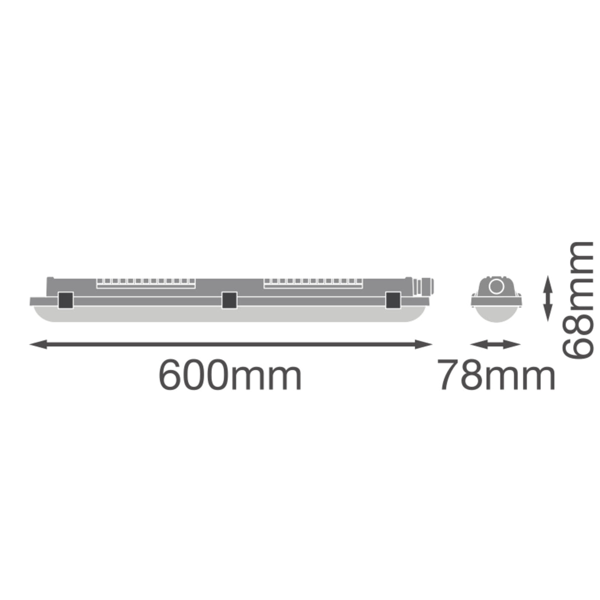 LEDVANCE LED-Feuchtraumleuchte 9-15W gr DP FIT 600 V 15W ML 8405065 IP65 4000-65