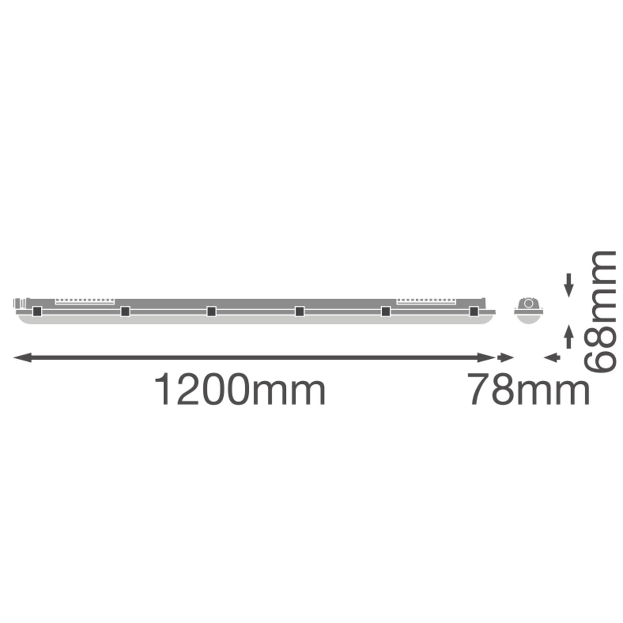 LEDVANCE LED-Feuchtraumleuchte 18-31W gr DP FIT 1200 V 31W ML 8405065 IP65 4000-6
