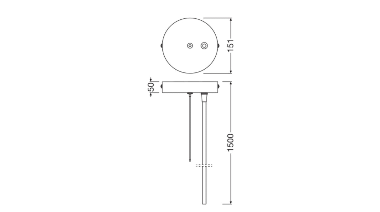 LEDVANCE Seilabhängung ws ST 151mm PL SF SUSPENSION KIT L/E/N H50mm