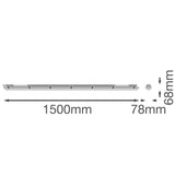 LEDVANCE LED-Feuchtraumleuchte 27-51W gr DP FIT 1500 V 51W ML 8405065 IP65 4000-6