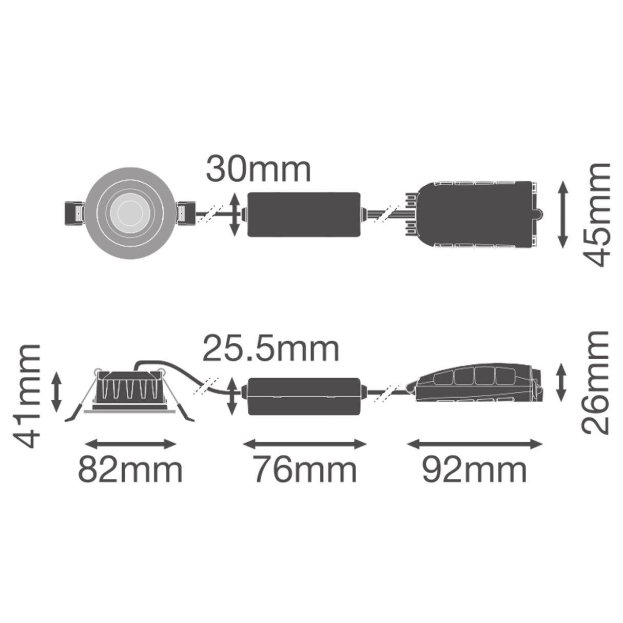 LEDVANCE LED-Einbaustrahler 4,3-6W EVG SP CBO ADJ V 6W ML 9273040 DIM IP65 1LED