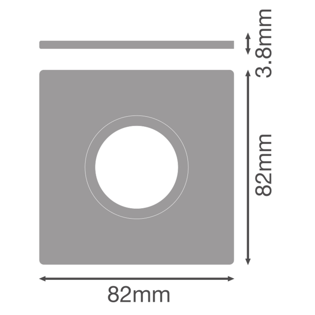 LEDVANCE Dekorelement ni Alu L82mm B82mm SP CBO IP65/5X RING FIX SQUARE BN H3,8mm