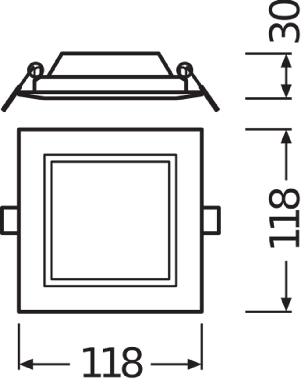 LEDVANCE LED-Einbaustrahler 6W Konv 1LED SLIM DL SQ 105 6 W 3000 K WT ws 3000K