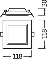 LEDVANCE LED-Einbaustrahler 6W Konv 1LED SLIM DL SQ 105 6 W 3000 K WT ws 3000K