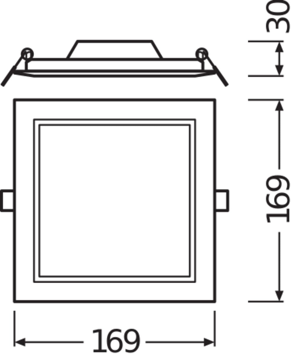 LEDVANCE LED-Einbaustrahler 12W Konv ws SLIM DL SQ 155 12 W 6500 K WT 1LED ws