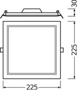 LEDVANCE LED-Einbaustrahler 18W Konv ws SLIM DL SQ 210 18 W 6500 K WT 1LED ws