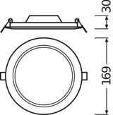 LEDVANCE LED-Einbaustrahler 12W Konv ws SLIM DL DN 155 12 W 6500 K WT 1LED ws