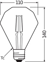 OSRAM LED-Kerzenlampe FM E27 4,5W 2400K Vintage 1906 Edison 40 Fil Diamond 470lm