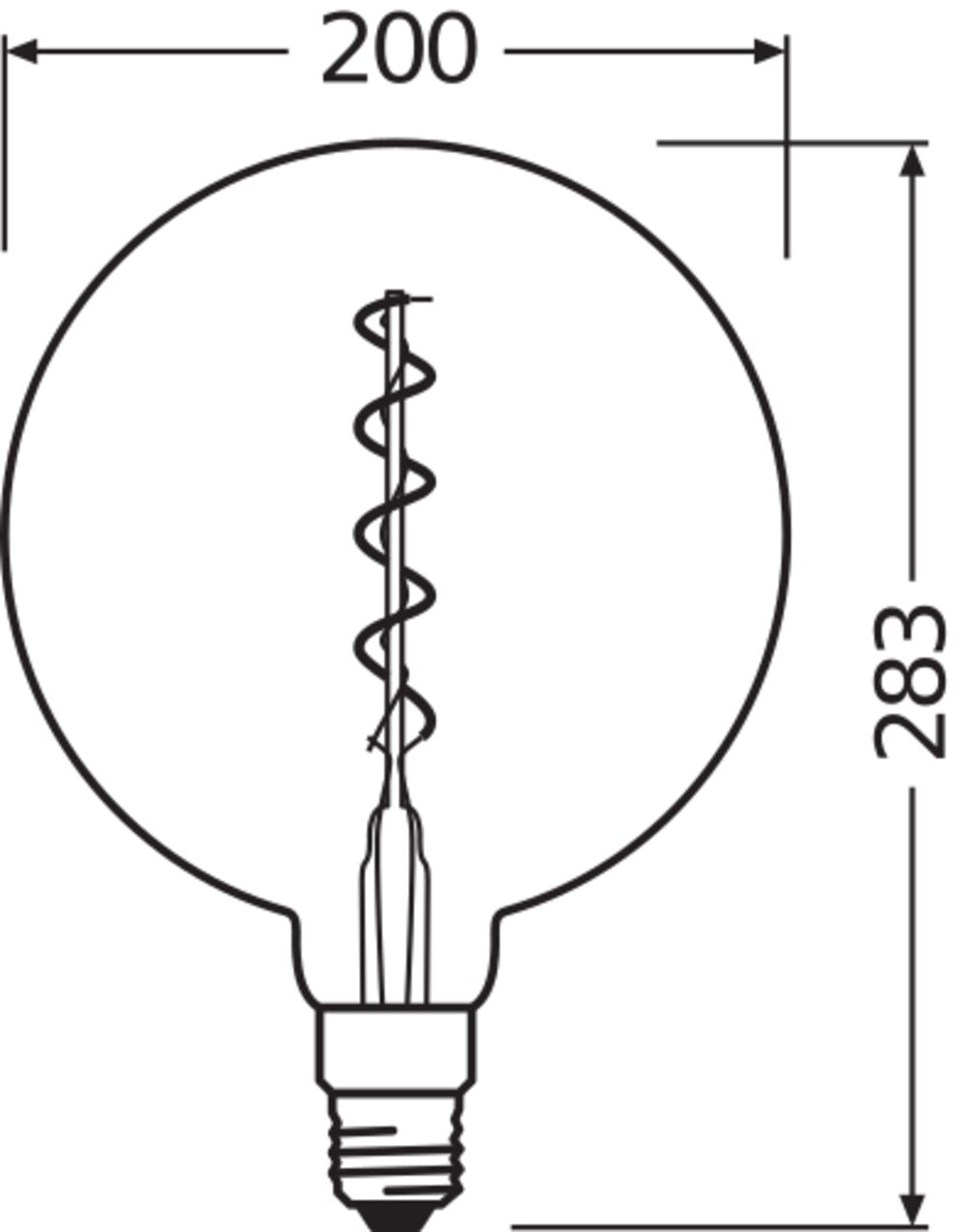 OSRAM LED-Kugellampe FM E27 5W 2000K ws Vintage 1906 Big Globe 28 Filament 300lm