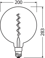 OSRAM LED-Kugellampe FM E27 5W 2000K ws Vintage 1906 Big Globe 28 Filament 300lm