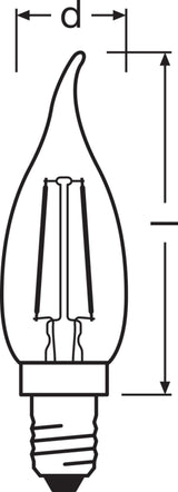 OSRAM LED-Kerzenlampe FM E14 2,5W 2400K Vintage 1906 Classic BA 22 Fil 2.5W go