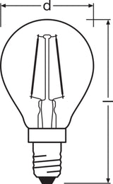 OSRAM LED-Lampe FM E14 2,5W 2400K ws F Vintage 1906 Classic P 22 Fil 2.5W 220lm