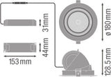 LEDVANCE LED-Einbaustrahler 35W Konv ws SPOT VARIO DN 170 35 W 3000 K 24DEG 1LED