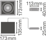 LEDVANCE LED-Einbaustrahler 30W Konv ws SPOT MULTI 1 x 30W 4000K FL WT/BK 1LED
