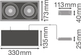 LEDVANCE LED-Einbaustrahler 2x30W Konv SPOT MULTI 2 x 30W 3000K FL WT/BK 2LEDs