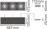 LEDVANCE LED-Einbaustrahler 3x30W Konv SPOT MULTI 3 x 30W 4000K FL WT/BK 3LEDs
