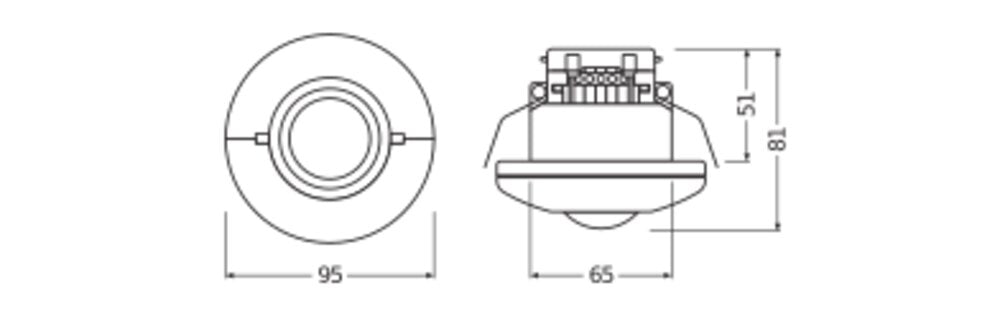 OSRAM Präsenzmelder 110° UP ws IP20 0,4W LUXeye Sense DALI BT Präsenzmelder