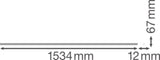 LEDVANCE Blindabd alu L1534mm B321mm TruSys Blind Cover H12mm