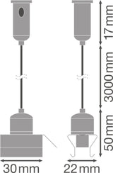 LEDVANCE Seilabhängung alu L3000mm TruSys Suspension Kit