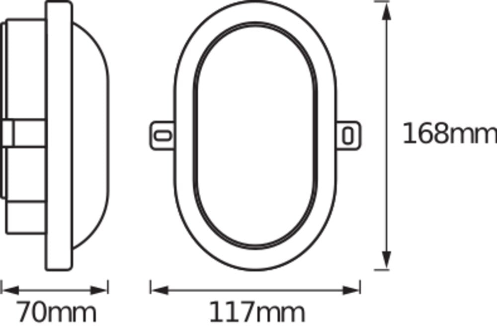 LEDVANCE LED-Ovalanbauleuchte 5,5W 4000K LED Bulkhead 6W 4000K Black 450lm sw