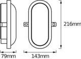 LEDVANCE LED-Ovalanbauleuchte 11W 4000K LED Bulkhead 11W 4000K Black 840lm sw