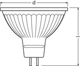OSRAM LED-Reflektorlampe GU5,3 MR16 MR16 LED MR16 35 36° DIM P PRO 6.3W 940 6,3W