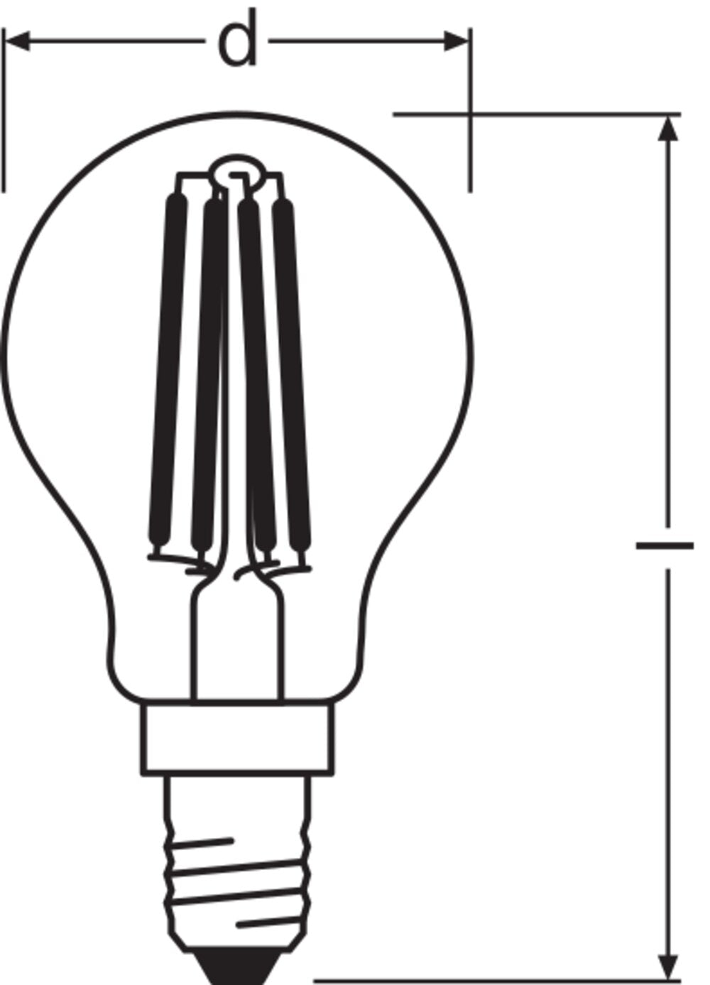 LEDVANCE LED-Lampe FM E14 4W 2700K ws E LED Classic P 40 Filament V 4W 827 470lm