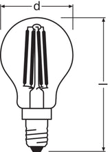 LEDVANCE LED-Lampe FM E14 4W 2700K ws E LED Classic P 40 Filament V 4W 827 470lm