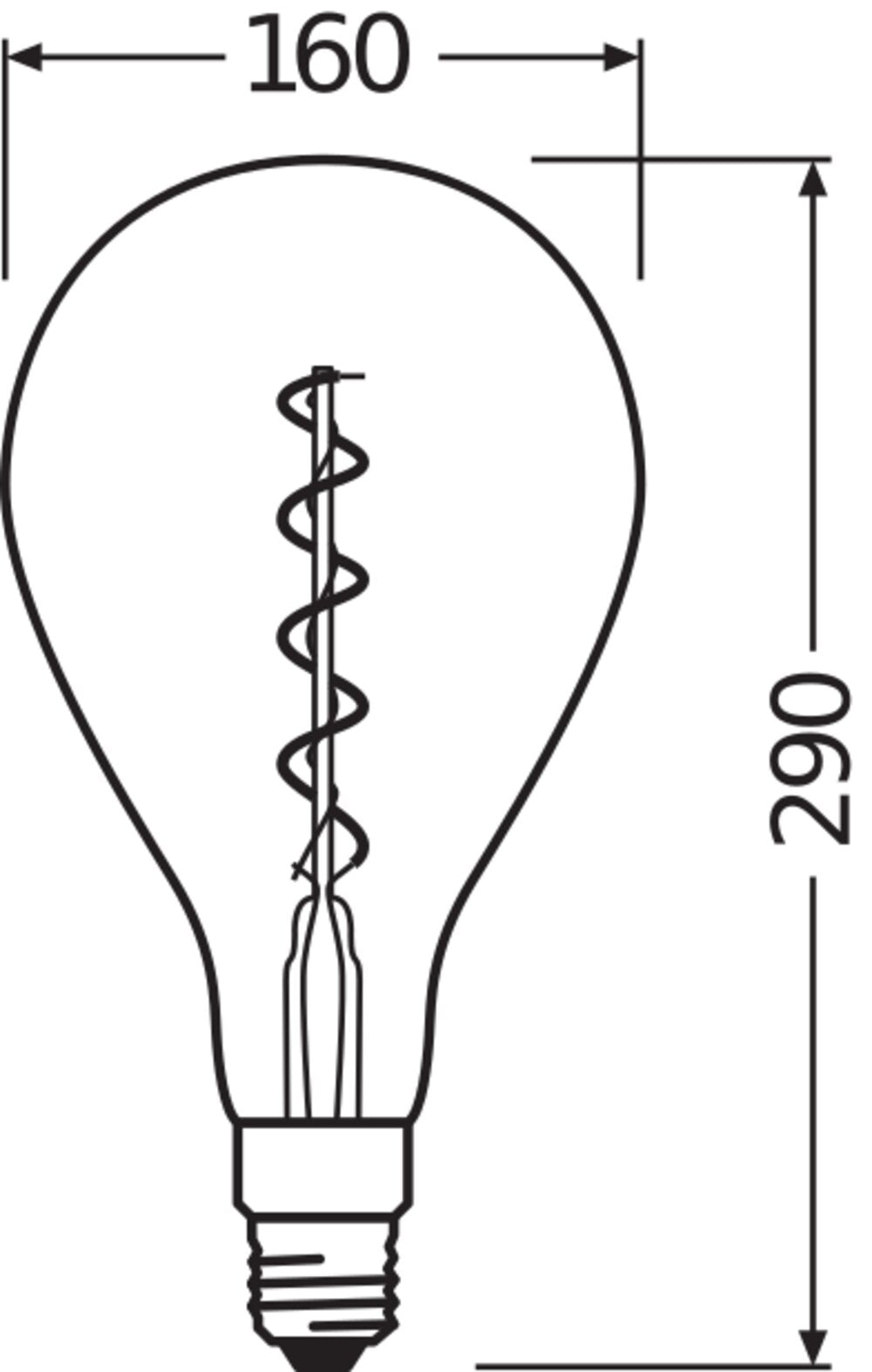 OSRAM LED-Kugellampe FM E27 5W 2000K ws Vintage 1906 1906 Edison 28 Fil Big Grap