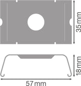 LEDVANCE Montageklammer si ST L57mm TRUSYS FLEX SURFACE CLIP B35mm H18mm