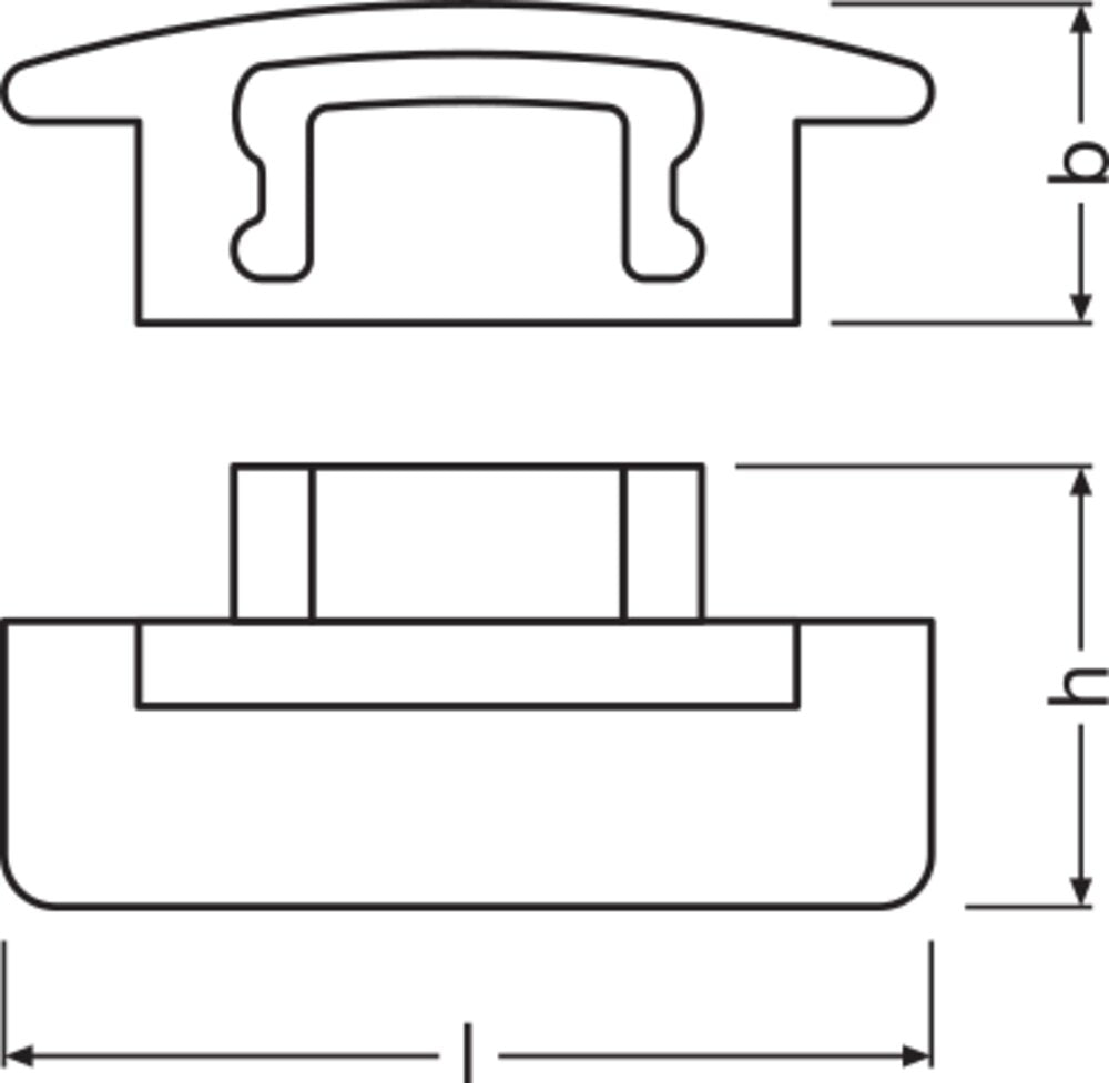 LEDVANCE Endkappe ws Kst L7,8mm B25mm LS AY -PF03/EC H8,3mm