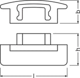 LEDVANCE Endkappe ws Kst L7,8mm B25mm LS AY -PF03/EC H8,3mm