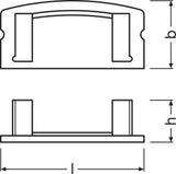 LEDVANCE Endkappe ws Kst L6,4mm B17,3mm LS AY -PF04/EC H8,3mm